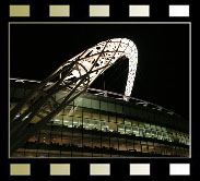 Wembley Stadium at night